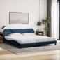 Preview: Bett mit Matratze Blau 200x200 cm Stoff