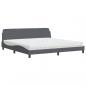 Preview: Bett mit Matratze Dunkelgrau 200x200 cm Samt