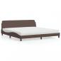 Preview: ARDEBO.de - Bett mit Matratze Braun 200x200 cm Kunstleder