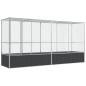 Preview: Voliere mit Erweiterung Silbern 418,5x107x212 cm Stahl