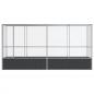 Preview: Voliere mit Erweiterung Silbern 418,5x107x212 cm Stahl