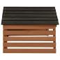 Preview: Mähroboter-Garage Schwarz und Braun 78x74x54 cm Tannenholz