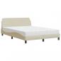 Preview: ARDEBO.de - Bett mit Matratze Creme 140x190 cm Stoff