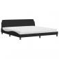 Preview: Bett mit Matratze Schwarz 200x200 cm Samt