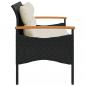 Preview: Gartenbank mit Kissen 116x62,5x74 cm Schwarz Poly Rattan