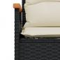 Preview: Gartenbank mit Kissen 116x62,5x74 cm Schwarz Poly Rattan