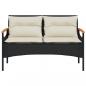 Preview: 4-tlg. Garten-Sofagarnitur mit Kissen Schwarz Poly Rattan