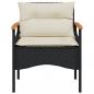 Preview: 4-tlg. Garten-Sofagarnitur mit Kissen Schwarz Poly Rattan