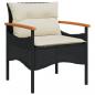 Preview: 4-tlg. Garten-Sofagarnitur mit Kissen Schwarz Poly Rattan