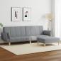 Preview: ARDEBO.de - Schlafsofa 2-Sitzer mit Fußhocker Hellgrau Stoff