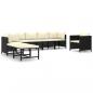 Preview: 8-tlg. Garten-Lounge-Set mit Kissen Poly Rattan Schwarz