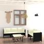 Preview: ARDEBO.de - 6-tlg. Garten-Lounge-Set mit Kissen Poly Rattan Schwarz