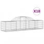 Preview: Gabionen mit Hochbogen 18 Stk. 200x50x40/60 cm Verzinktes Eisen