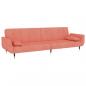 Preview: Schlafsofa 2-Sitzer mit 2 Kissen Rosa Samt