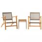 Preview: 3-tlg. Bistro-Set Beige Poly Rattan und Massivholz Akazie