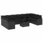 Preview: 11-tlg. Garten-Sofagarnitur mit Kissen Schwarz Poly Rattan