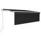 Preview: Markise Automatisch mit Rollo LED Windsensor 4,5x3m Anthrazit 