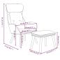 Preview: Relaxsessel mit Hocker Schwarz Stoff
