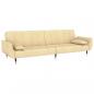 Preview: Schlafsofa 2-Sitzer mit 2 Kissen Creme Samt