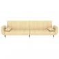 Preview: Schlafsofa 2-Sitzer mit 2 Kissen Creme Samt