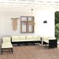 Preview: 10-tlg. Garten-Lounge-Set mit Kissen Poly Rattan Schwarz