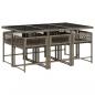 Preview: 7-tlg. Garten-Essgruppe mit Kissen Grau Poly Rattan