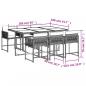 Preview: 7-tlg. Garten-Essgruppe mit Kissen Grau Poly Rattan
