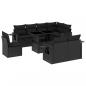 Preview: 9-tlg. Garten-Sofagarnitur mit Kissen Schwarz Poly Rattan