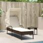 Preview: Sonnenliege mit Dach Braun Poly Rattan