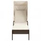 Preview: Sonnenliege mit Dach Braun Poly Rattan