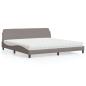 Preview: ARDEBO.de - Bett mit Matratze Taupe 200x200 cm Stoff