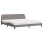 Preview: Bett mit Matratze Taupe 200x200 cm Stoff