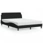 Preview: ARDEBO.de - Bett mit Matratze Schwarz 140x190 cm Stoff