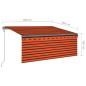 Preview: Markise Automatisch Einziehbar mit Volant 3x2,5m Orange & Braun