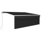 Preview: Markise Manuell Einziehbar mit Rollo 4,5x3 m Anthrazit