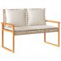 Preview: 4-tlg. Garten-Lounge-Set mit Kissen Beige Poly Rattan