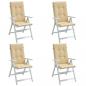 Preview: ARDEBO.de - Hochlehner-Auflagen 4 Stk. Melange Beige 120x50x4 cm Stoff
