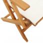 Preview: 3-tlg. Bistro-Set Cremeweiß Stoff und Massivholz