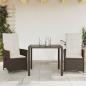 Preview: ARDEBO.de - 3-tlg. Bistro-Set mit Kissen Braun Poly Rattan