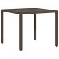 Preview: 3-tlg. Bistro-Set mit Kissen Braun Poly Rattan