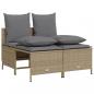 Preview: 5-tlg. Garten-Sofagarnitur mit Kissen Beige Poly Rattan