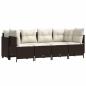 Preview: 5-tlg. Garten-Sofagarnitur mit Kissen Braun Poly Rattan