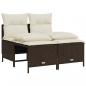 Preview: 5-tlg. Garten-Sofagarnitur mit Kissen Braun Poly Rattan