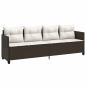 Preview: 5-tlg. Garten-Sofagarnitur mit Kissen Braun Poly Rattan