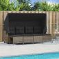 Preview: ARDEBO.de - 5-tlg. Garten-Sofagarnitur mit Kissen Grau Poly Rattan