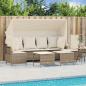 Preview: ARDEBO.de - 5-tlg. Garten-Sofagarnitur mit Kissen Beige Poly Rattan
