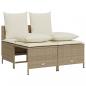Preview: 5-tlg. Garten-Sofagarnitur mit Kissen Beige Poly Rattan