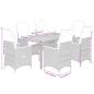 Preview: 7-tlg. Garten-Essgruppe mit Kissen Schwarz Poly Rattan