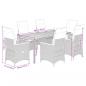 Preview: 7-tlg. Garten-Essgruppe mit Kissen Schwarz Poly Rattan