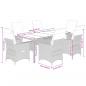 Preview: 7-tlg. Garten-Essgruppe mit Kissen Braun Poly Rattan